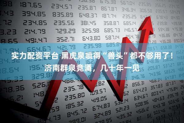 实力配资平台 黑虎泉喷得“兽头”都不够用了!济南群泉竞涌,几十年一见