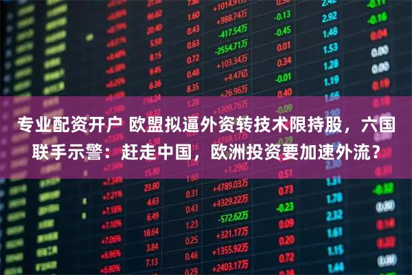 专业配资开户 欧盟拟逼外资转技术限持股，六国联手示警：赶走中国，欧洲投资要加速外流？